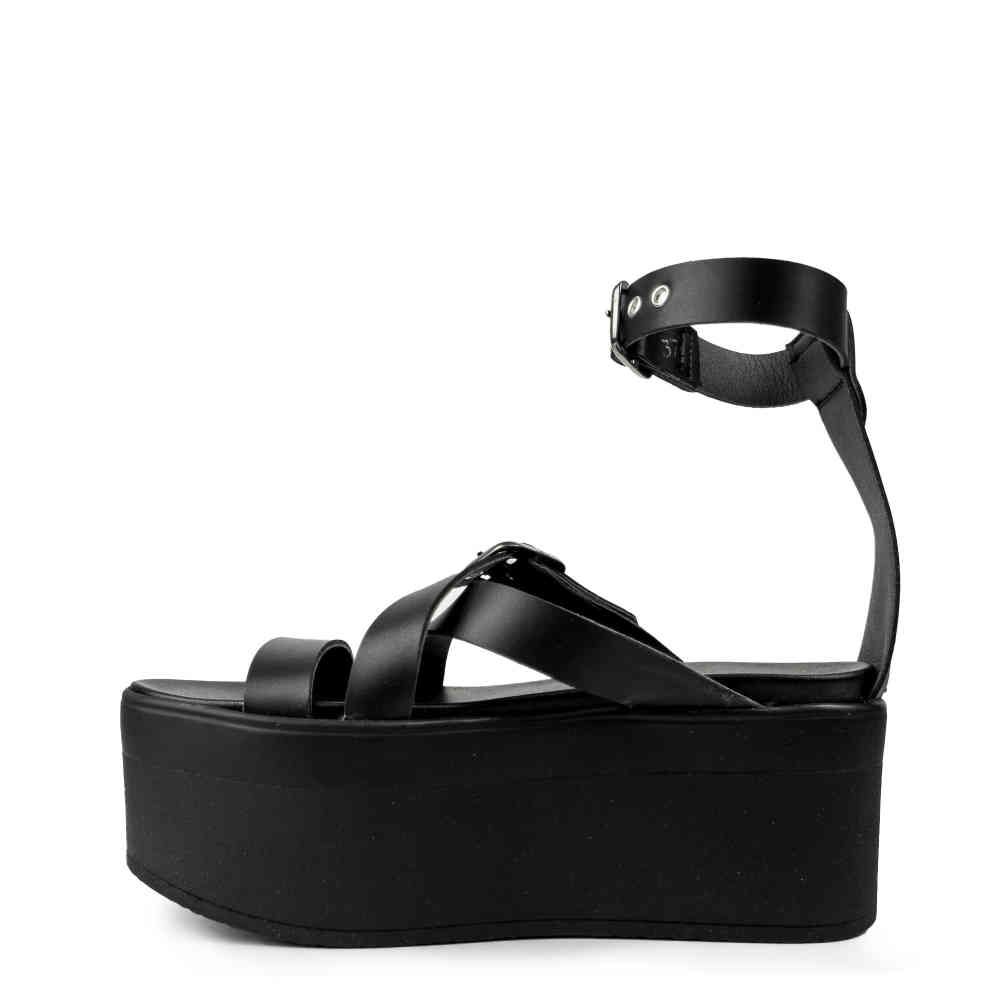 Altercore - Nikka Vegan Plateau Sandaal - Zwart